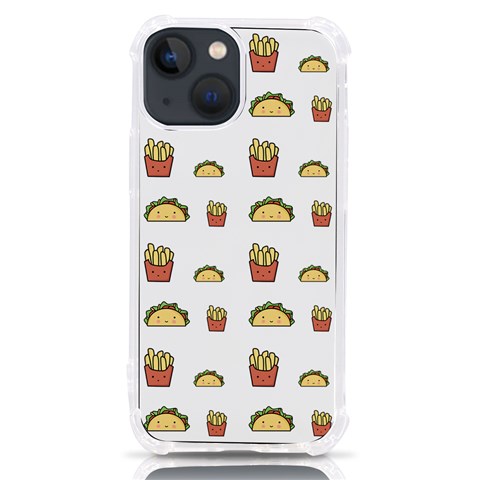 Fries Taco Pattern Fast Food iPhone 13 mini TPU UV Print Case from ArtsNow.com Front