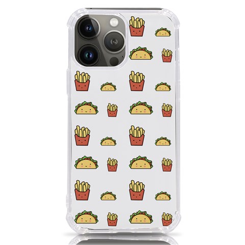 Fries Taco Pattern Fast Food iPhone 13 Pro Max TPU UV Print Case from ArtsNow.com Front