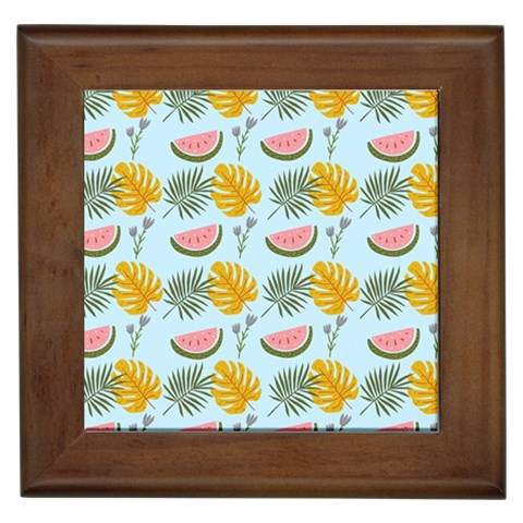 Summer Pattern Texture Vibes Framed Tile from ArtsNow.com Front