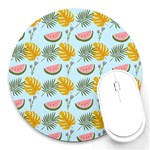 Summer Pattern Texture Vibes Round Mousepad