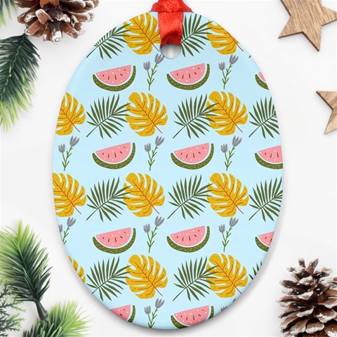 Summer Pattern Texture Vibes Ornament (Oval) from ArtsNow.com Front
