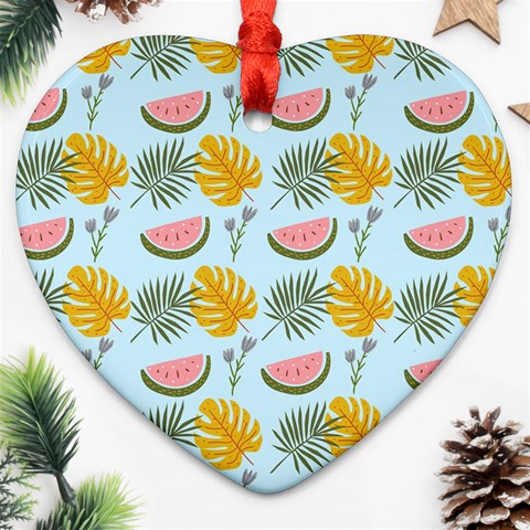 Summer Pattern Texture Vibes Ornament (Heart) from ArtsNow.com Front