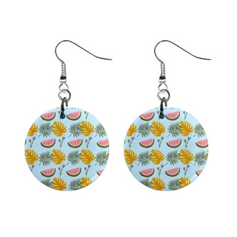 Summer Pattern Texture Vibes Mini Button Earrings from ArtsNow.com Front