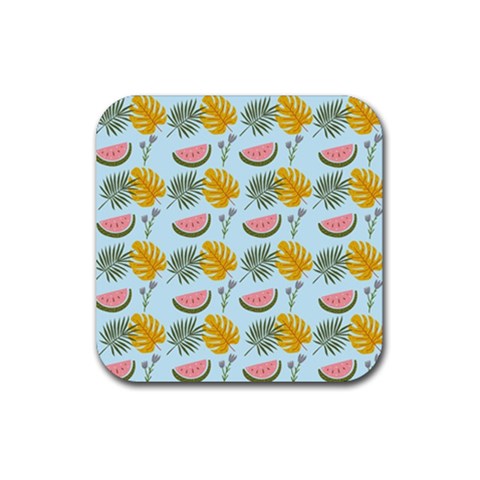 Summer Pattern Texture Vibes Rubber Coaster (Square) from ArtsNow.com Front