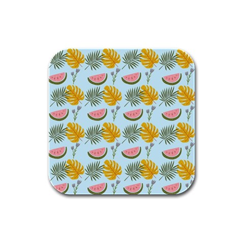Summer Pattern Texture Vibes Rubber Square Coaster (4 pack) from ArtsNow.com Front