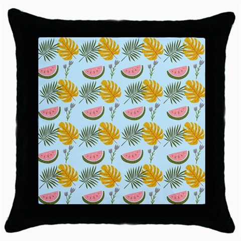 Summer Pattern Texture Vibes Throw Pillow Case (Black) from ArtsNow.com Front