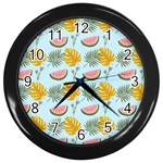 Summer Pattern Texture Vibes Wall Clock (Black)