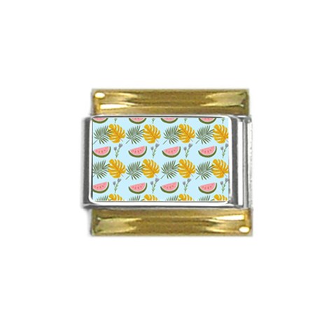 Summer Pattern Texture Vibes Gold Trim Italian Charm (9mm) from ArtsNow.com Front