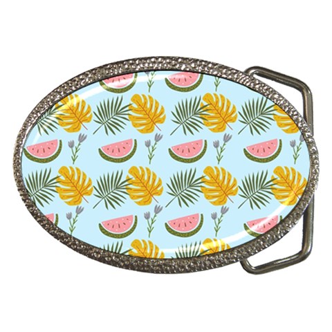 Summer Pattern Texture Vibes Belt Buckles from ArtsNow.com Front