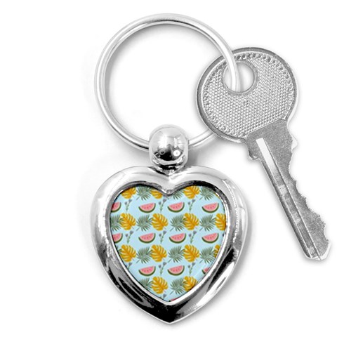 Summer Pattern Texture Vibes Key Chain (Heart) from ArtsNow.com Front