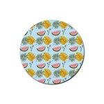 Summer Pattern Texture Vibes Rubber Coaster (Round)