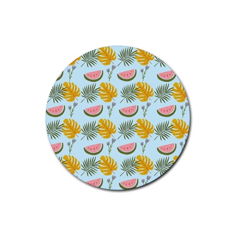 Summer Pattern Texture Vibes Rubber Round Coaster (4 pack) from ArtsNow.com Front