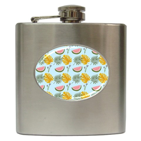 Summer Pattern Texture Vibes Hip Flask (6 oz) from ArtsNow.com Front