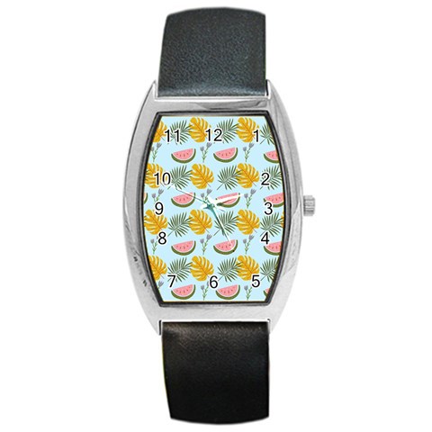 Summer Pattern Texture Vibes Barrel Style Metal Watch from ArtsNow.com Front