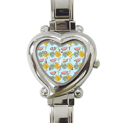 Summer Pattern Texture Vibes Heart Italian Charm Watch from ArtsNow.com Front