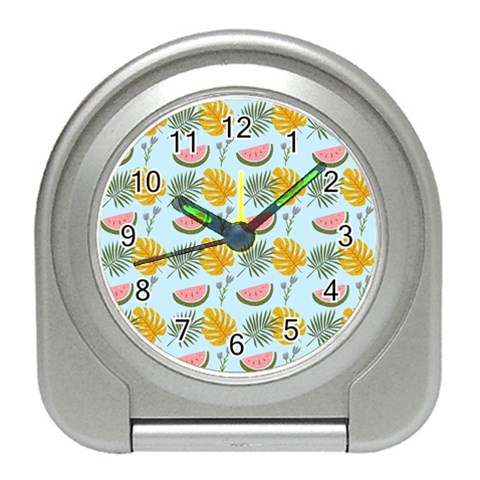 Summer Pattern Texture Vibes Travel Alarm Clock from ArtsNow.com Front