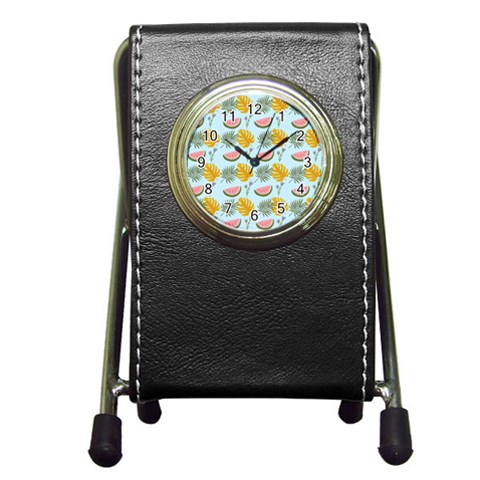 Summer Pattern Texture Vibes Pen Holder Desk Clock from ArtsNow.com Front