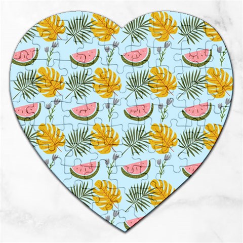 Summer Pattern Texture Vibes Jigsaw Puzzle (Heart) from ArtsNow.com Front