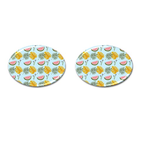 Summer Pattern Texture Vibes Cufflinks (Oval) from ArtsNow.com Front(Pair)