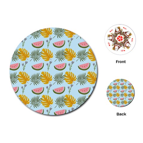 Summer Pattern Texture Vibes Playing Cards Single Design (Round) from ArtsNow.com Front