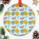 Summer Pattern Texture Vibes Round Ornament (Two Sides)