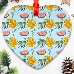 Summer Pattern Texture Vibes Heart Ornament (Two Sides) from ArtsNow.com Front