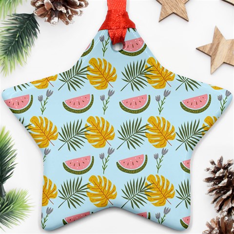 Summer Pattern Texture Vibes Star Ornament (Two Sides) from ArtsNow.com Front