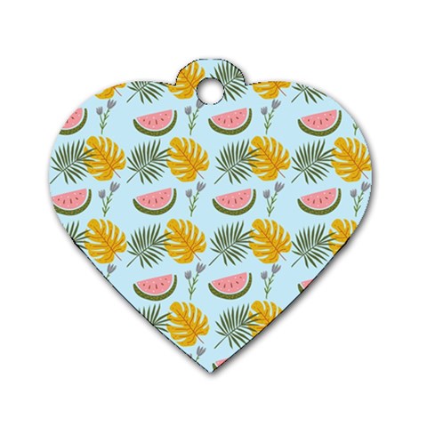 Summer Pattern Texture Vibes Dog Tag Heart (Two Sides) from ArtsNow.com Front