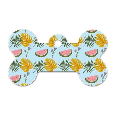 Summer Pattern Texture Vibes Dog Tag Bone (Two Sides) from ArtsNow.com Front