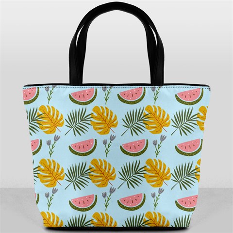 Summer Pattern Texture Vibes Bucket Bag from ArtsNow.com Front