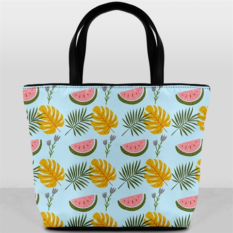 Summer Pattern Texture Vibes Bucket Bag from ArtsNow.com Back