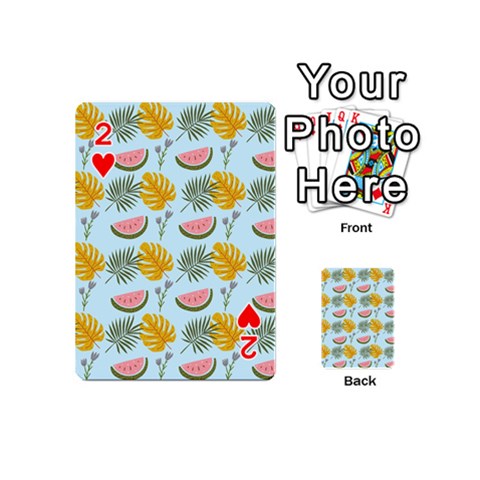Summer Pattern Texture Vibes Playing Cards 54 Designs (Mini) from ArtsNow.com Front - Heart2