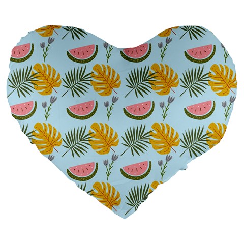 Summer Pattern Texture Vibes Large 19  Premium Heart Shape Cushions from ArtsNow.com Front