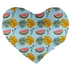 Summer Pattern Texture Vibes Large 19  Premium Heart Shape Cushions from ArtsNow.com Front