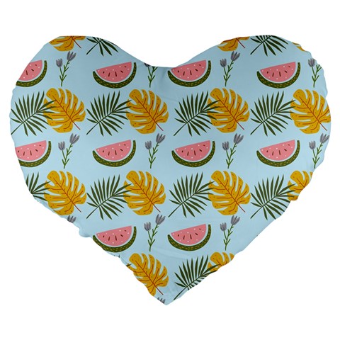 Summer Pattern Texture Vibes Large 19  Premium Heart Shape Cushions from ArtsNow.com Back
