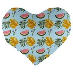 Summer Pattern Texture Vibes Large 19  Premium Heart Shape Cushions from ArtsNow.com Back