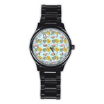 Summer Pattern Texture Vibes Stainless Steel Round Watch