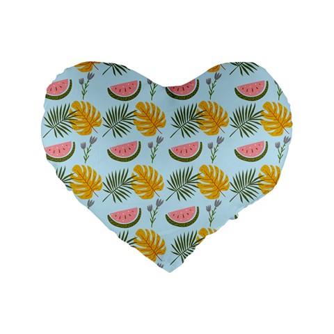 Summer Pattern Texture Vibes Standard 16  Premium Flano Heart Shape Cushions from ArtsNow.com Front