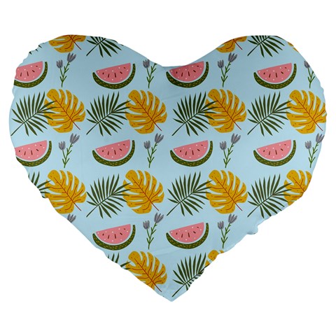 Summer Pattern Texture Vibes Large 19  Premium Flano Heart Shape Cushions from ArtsNow.com Front