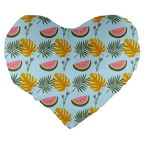 Summer Pattern Texture Vibes Large 19  Premium Flano Heart Shape Cushions from ArtsNow.com Back