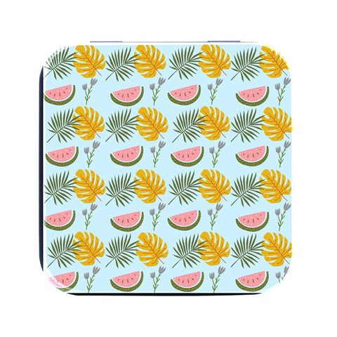 Summer Pattern Texture Vibes Square Metal Box (Black) from ArtsNow.com Front