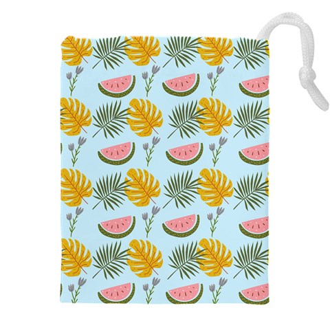Summer Pattern Texture Vibes Drawstring Pouch (4XL) from ArtsNow.com Front