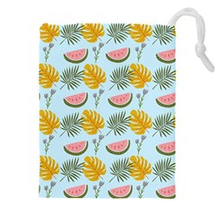 Summer Pattern Texture Vibes Drawstring Pouch (4XL) from ArtsNow.com Front