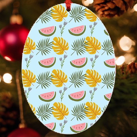 Summer Pattern Texture Vibes UV Print Acrylic Ornament Oval from ArtsNow.com Front