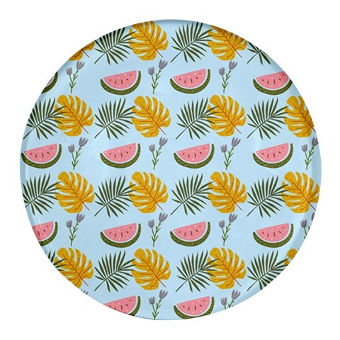 Summer Pattern Texture Vibes Round Glass Fridge Magnet (4 pack) from ArtsNow.com Front