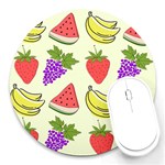 Fruits Pattern Background Food Round Mousepad