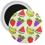 Fruits Pattern Background Food 3  Magnets