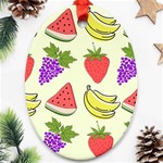 Fruits Pattern Background Food Ornament (Oval)