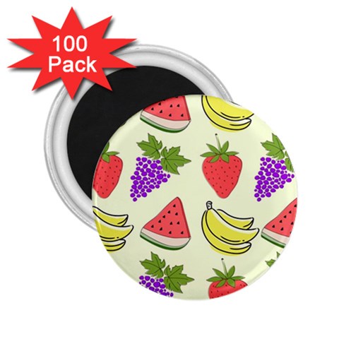 Fruits Pattern Background Food 2.25  Magnets (100 pack)  from ArtsNow.com Front