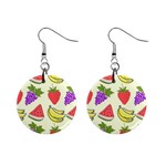 Fruits Pattern Background Food Mini Button Earrings